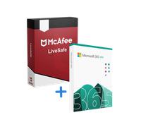 Paquete de Office 365 y McAfee LiveSafe - Cuenta/Licencia de 1 año