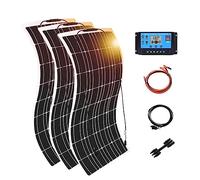 Paquete de paneles solares, Kit de panel solar monocristalino de 800 W con regulador solar de 60 A, paquete de 2 para casa, caravana y barco (Three)