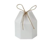 Paquete de papel Kraft, caja de cartón for dulces, linterna, recuerdo hexagonal y caja de regalo, decoración for fiesta de Navidad, boda, cumpleaños, 20/50 Uds.(White,50PCS_6.8X9.5CM)