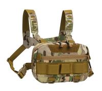 Paquete de pecho de pesca con mosca - Gran apertura trasera de malla Oxford bolsa de pecho | Bolsa de chaleco multifuncional, equipo de pecho para hombres y niños, Khaki, Refer to description, Unisex