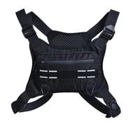 Paquete de pecho para correr, bolsa de pecho, bolsa reflectante con correa ajustable con material de malla transpirable, bolsillo seguro con cremallera para hombres y mujeres, trotar al aire libre