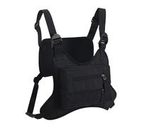 Paquete de pecho para correr, chaleco impermeable Oxford, paquete para correr, para hombres, motocicleta, deportes, al aire libre, teléfono, entrenamiento, senderismo, sobre negro, Refer to