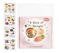 Paquete de pegatinas de alimentos: lindas pegatinas decorativas, creativas y duraderas, estilo álbum de recortes | Uso escolar para niños y adultos, agenda, aula, diario artesanal, organización, apren