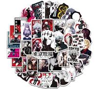 Paquete de pegatinas de Anime Tokyo Ghoul 50 piezas, pegatina de vinilo para botellas de agua, portátil, monopatín, regalo para adultos, niños y adolescentes