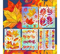 Paquete de pegatinas holográficas # hojas de otoño HANATABA Vintage Art Deco estilo pared portátil grande vinilo holograma pegatinas