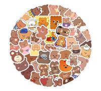 Paquete de Pegatinas,Pegatina Oso de Dibujos Animados 50 PCS Laptop Stickers para Ordenador Portátil, Patinete, Snowboard, Maleta, Bicicleta, Parachoques de Coche