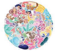 Paquete de Pegatinas,Pegatina Sirena 50 PCS Laptop Stickers para Ordenador Portátil, Patinete, Snowboard, Maleta, Bicicleta, Parachoques de Coche