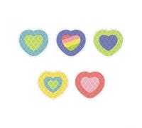 Paquete de pegatinas reflectantes para cascos de motocicleta con corazones, mariposas, estrellas, arco iris, flores, apoyo a la seguridad en condiciones de luz cambiantes (corazón)