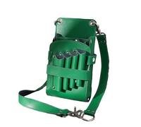 Paquete de peluquería， con cinturón de Hombro for peluqueros, Tijeras Cuero Genuino, Estuche for Herramientas peluquería, Soporte for Bolsa(Green)