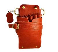 Paquete de peluquería， con cinturón Tijeras peluquería Funda de Cuero cartuchera Peluquero salón Belleza Bolsa Almacenamiento Herramientas(Coffee)
