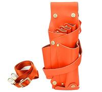 Paquete de peluquería， Estuche for Tijeras de peluquería for Mascotas, Bolso Cintura for, Cuero Profesional for(Orange)