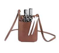 Paquete de peluquería， Funda for Tijeras de cinturón peluquería salón Cuero Genuino for peines Tijera con Ajustable(B)