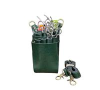 Paquete de peluquería， Funda for Tijeras de peluquería, Estuche Herramientas Piel Vaca for Estilista, Profesor Mascotas, Peluquero, Cintura, Hombro(Green)