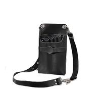Paquete de peluquería， Kit de Tijera for Peluquero y Estilista Cuero auténtico, cinturón Cruzado for el Cuerpo, riñonera, Bolsa for Tijeras(Black)