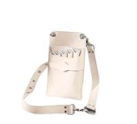 Paquete de peluquería， Kit de Tijera for Peluquero y Estilista Cuero auténtico, cinturón Cruzado for el Cuerpo, riñonera, Bolsa for Tijeras(White)