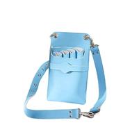 Paquete de peluquería， Kit de Tijera for Peluquero y Estilista Cuero auténtico, cinturón Cruzado for el Cuerpo, riñonera, Bolsa for Tijeras(Blue)
