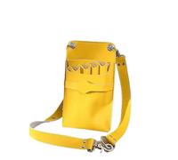 Paquete de peluquería， Kit de Tijera for Peluquero y Estilista Cuero auténtico, cinturón Cruzado for el Cuerpo, riñonera, Bolsa for Tijeras(Yellow)