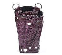 Paquete de peluquería， PU Cuero salón Peluquero Tijeras cizalla peluquería Cintura Soporte Caso Bolsa(Purple)