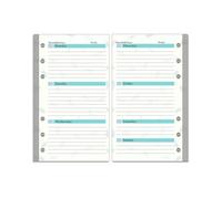 Paquete de piezas de repuesto de núcleo de hojas sueltas de 6 agujeros, manual de reemplazo de núcleos de presupuesto, página interior, plan de semana de hoja pequeña (54 piezas)