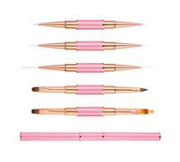 Paquete De Pinceles Profesionales Para Decoración Uñas 5 Uds. Juego Versátil Doble Punta Pinturas Y Pinceles Delineador Decoración Manicura Bolígrafo Diseño