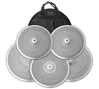 Paquete De Platillos Silent Low Volume 5 PCS+Bolsa De Platillos Plata Platillos de batería (Color : Silver)