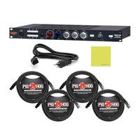 Paquete de preamplificador de micrófono de audio cálido + ecualizador (WA73-EQ) con 4 cables de micrófono XLR de 8 mm de Pig Hog de 10 pies y paño de pulido Liquid Audio para instrumentos,