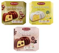 Paquete de prueba Balocco Pastel en Pastel Festa rellena de pistachos y crema de avellana, con crema de chocolate, crema de limón (3 x 400 g)
