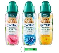 Paquete de prueba Coccolino Profumo per Bucato Elixir - Perfume líquido para la ropa - Desodorante líquido para ropa 3 x 342 ml + llavero Beni Culinari gratis