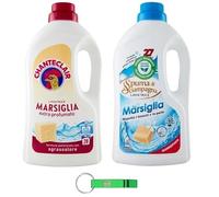 Paquete de prueba de detergente Marsella Spuma Di Sciampagna 1 x 1215 ml + Chanteclair 1 x 1260 ml + llavero gratuito Beni Culinari