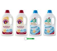Paquete de prueba de detergente Marsella Spuma Di Sciampagna 2 x 1215 ml + Chanteclair 2 x 1260 ml + llavero Beni Culinari gratis