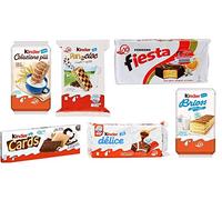 Paquete de prueba Kinder Ferrero Brioss Colazione con Panecioc Delice Snack Cards Fiesta