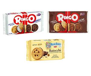 Paquete de prueba Mulino Bianco Baiocchi Pavesi Ringo Cacao e Vaniglia Galletas Galletas 3 unidades