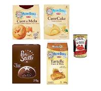 Paquete de prueba Mulino Bianco Galletas Cuor di Mela Cuorcake Mooncake Tartelle 4 piezas de galletas + Polpa italiana gourmet 400 g