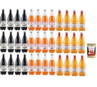 Paquete de prueba San Pellegrino Zero PET sin adición de azúcar Botella de bebidas no alcohólicas (12 x 75 cl) Ginger Cocktail Aranciata Chinotto