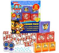 Paquete de recuerdos de fiesta de Paw Patrol para 20 invitados ~ 20 cajas de recuerdos de la Patrulla Canina con calcomanías, tatuajes y sellos para fiesta de cumpleaños infantil | Paquete combinado