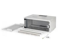 Paquete de red de 19", armario de 4U y equipo, versión gris SOHO Pro, sin montar