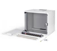 Paquete de red de 19", armario de 9U y equipo, versión SOHO Pro gris, sin montar