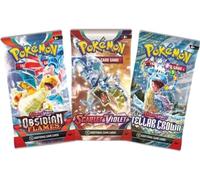 Paquete de regalo de cartas Pokemon Booster Pack | 3 paquetes de refuerzo | Juegos surtidos de espada y escudo y escarlata y violeta | Juego de regalo perfecto de Pokémon (3 paquetes de refuerzo