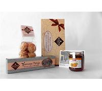 Paquete de Regalo Divino - Turrón Clásico de L'Aquila 200 g, Galletas Amaretti 200 g, Mermelada de Albaricoque Extra 220 g - Dolci Aveja
