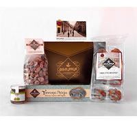 Paquete de Regalo Splendido - Turrón Clásico de L'Aquila 200 g, Almendras con Azúcar 200 g, Brutti Buoni Galletas con Avellanas 200 g, Compota de Higos 110 g - Dolci Aveja