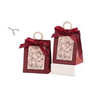 Paquete de regalos de fiesta, 10 Or 20 pcs Multicolor Wedding And Birthday Party Favor Candy Box With Ribbon Packaging(Red1,1 count (Pack of 1))