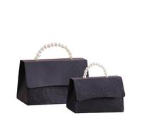 Paquete de regalos de fiesta, 10 Pcs Wedding Boxes With Letterpress Design Pearl Handles Multicolor Multiple Sizes(Black,S)