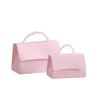 Paquete de regalos de fiesta, 10 Pcs Wedding Boxes With Letterpress Design Pearl Handles Multicolor Multiple Sizes(Pink,L)