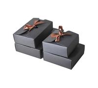 Paquete de regalos de fiesta, 25 Pack Collapsible Wedding Candy Boxes Party Favors Multicolor Multiple Sizes(12X12X5CM-BLACK)