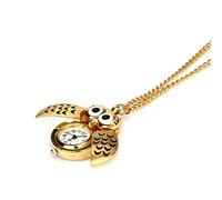 Paquete de relojes de pulsera con collar largo y diseño retro de búho para hombre, dorado, talla única