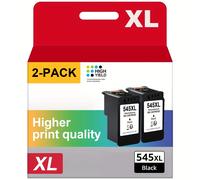 Paquete de Repuesto PG 545 CL 546 XL PG-545XL CL-546XL para de Impresora Canon 545 546 XL para MX495 TR4550 TR4551 MG2550s MG2555s TS3150 TS3151 TS3350 MG3050 MG3051 MG2950 (2Negro)