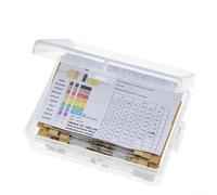 Paquete de resistencias 640 piezas 64 valores 1% película metálica y 5% tipos de película de carbono para talleres de laboratorio y espacios de fabricación (5% película de carbono)