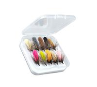 Paquete de señuelos para Moscas Stream Fishing Mop | Juego de moscas de fibra de 10 piezas para pescadores de truchas y lubinas, surtido de colores mezclados