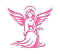 paquete de siluetas de ángeles personalizadas Decoración de vinilo para pared 67.2x71.5cm Incluye kit de película de transferencia Rosa