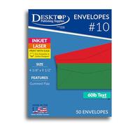 Paquete de sobres rojos y verdes #10, 50 sobres en total (25 de cada color), perfecto para invitaciones y regalos de temporada
